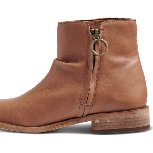 NEW BEEK Saddle Quail Leather Zip Up Ankle Booties for women 825 13j8 - Picture 3 of 7